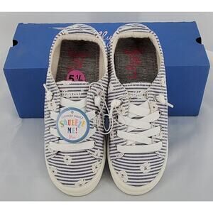 Jellypop Dallas Blue Floral Lace Up Canvas Sneaker Shoes Womens‎ Size 5.5M New